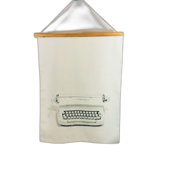 Minted Wall Tapestry The Typewriter With Magnetic Tapestry Bar 18" x 24" - Picture 2 of 4